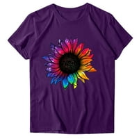 tklpehg ženske majice kratki rukav opušteni fit t majice izlaze na vrhove cvjetnih grafičkih košulja