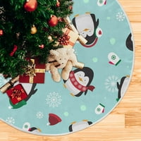 Božićna muzika Penguin Snow Xmas Christmas Tree Skirt stalak za odmor za odmor za zabavu Unutarnji vanjski