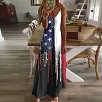 Aloohaidyvio Woemns Ljetni haljini, ženska haljina za remen za neovisnost bez rukava s rukavicama