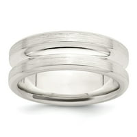 Čvrsti sterling srebrni mat brušeni završetak jedinstveni vjenčani prsten veličine 8.5