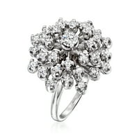 Ross-Simons C. Vintage 1. CT. T.W. Diamond Cluster Ring u 14kt bijelo zlato za žensko, odrasle