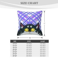 Bacajte jastuke, crtani humor mačka kvadratni kauč ukrasni poklopac jastuka, 16 x16