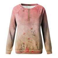 Bazyrey ženski vrhovi plus veličina dukserica Bluza dugih rukava trendi cvjetni ispis labav pulover