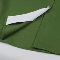 Ženska moda Britanci skreće navratnik na plaži printu s kratkim rukavima haljina za koljena L - zelena