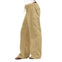 Manxivoo hlače za žene Ženske ležerne prilike, labavi džepovi Elastične pojaseve struke Duge pantalone
