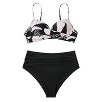 Odijelo za kupanje Žene Twist Visoki struk Bikini Push Up dva kupaća kostimi za kupaći kostim dva retro