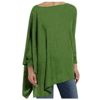 Žene vrhovi modne žene jesen i zimski pulover dugih rukava casual top xxxxxl zelena