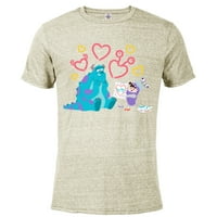Disney i Pixar's Monsters, Inc. Sulley Boo Kitty Hearts - Pomiješana majica s kratkim rukavima za odrasle