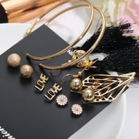 Xinqinghao Set Ear Modni parovi Naušnice za Rhinestone Stud ženske biserne nakit minđuše zlato