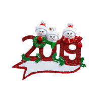 Snjegović porodica personaliziranog božićnog ukrasa Do-IT-sami