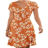 Ljeto na Ljeto na plaži sandress v izrez Mini haljina cvjetna tiskana majica haljine dame udobne casual