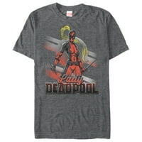 Muška marvel Lady Deadpool Graphic Tee Equal Heather Veliki