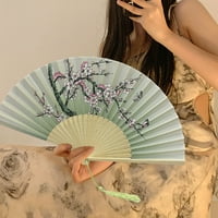 Zruodwans ručna sklopiva ventilator prijenosni kineski stil sklopivi ventilator sa tasselom ručno oslikan cvjetni dizajn savršen za plesne nastupe za žene za žene