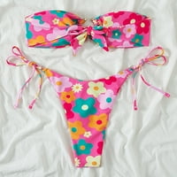 Ženski cvjetni print Split kupaći komič za kupaći kostim dva komada