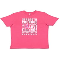 Inktastična svijest o karcinomu za dojku Snage hrabrosti Podrška Love Youth Majica