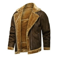 Muškarci Jesen i zimska modna casual Solid Džepna integracija Debeli kaput kožna jakna dolje kožna jakna