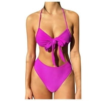 Ženska udobnost pokazuju čvrsti V-izrez koji se podesiva na 3-smjerni kupaći kostim bikini