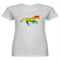 Gay Rainbow zastava Jednorog u obliku tee ženska -image by shutterstock