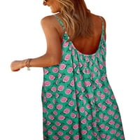 Ženska ljetna maxi haljina -bohohoho cvjetna sunčanica s kaiševima špagete bez rukava linijski haljini