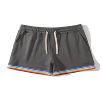 Groanlook Muškarci Lable Fit Shorts Pocket Hot Hlače Kontrastne kratke hlače za crtanje ljetne elastične