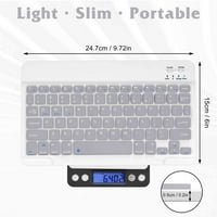 Punjiva Bluetooth tastatura i miš Combo Ultra Slim za iPad Pro 9. i sve Bluetooth omogućeno Android PC-Stone Siva tastatura sa srebrnim RGB LED miš