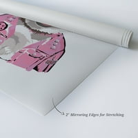 Smile Art Dizajn Sretna husky pse ružičasta jakna i naočala Ilustracija Životinjska platna Zidna umjetnost