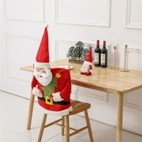 Njspdjh božićna stolica pokriva božićnu blagovaonicu poklopac kućna kuhinja Svečana zabava ukras crvena