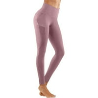 Lovskoo flare joga hlače za žene Stretch fitness tekutalno teretana Sportska dužina Aktivne tajice Pink