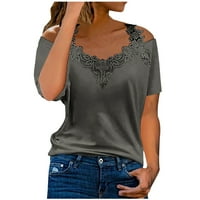 Cleance pod $ chernella ženska off ramena ljetna V-izrez majica casual čipke patchwork solid caims bluza
