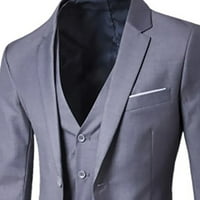 Jsaierl muški set od malog fit, jedan gumb čvrsto svečano formalno poslovno jakna za vjenčanje vest pantalone odijelo