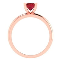 CT sjajan smaragdni rez Clear Simulirani dijamant 18k ružičasto zlato pasijans prsten sz 9