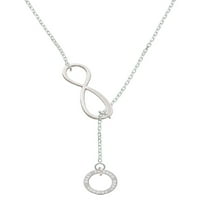 Delight nakit Silvertone Najbolji prijatelj Eternity Ring Srebrni ton Elegantna Infinity Lariat ogrlica