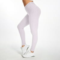 Capri gamaše sa džepovima za žene mjehuriće dizanje vježbi fitness joga pantalone bijeli l