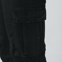 Advoicd velike i visoke pantalone za muškarce Ležerne prilike za muškarce posteljina od lanaca elastične