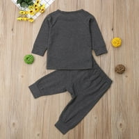 Dječja dječaka dječaka + hlače odijela Pajamas PJS postavio odjeću za spavanje 0-24m