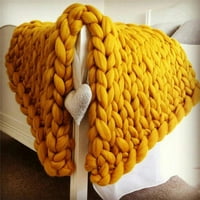 Ručna Chunky pletena pokrivač, gusta pređa od pređe glomaznog kreveta baca meko i topla pokrivač, ćebad