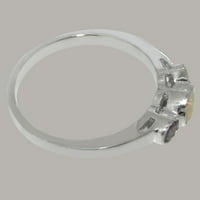 Britanci napravili su čvrsti 10k bijeli zlatni prsten s prirodnim prstenom za angažman Opal & Amets