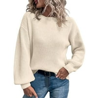 Zimski pad džempera za žene Žena modni okrugli vrat dugih rukava pulover duks duks