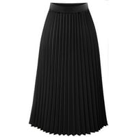 Haljine za žene Ženske solidne naborane elegantne midi elastična struka maxi suknja
