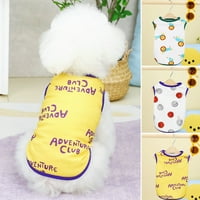 Huanledash PET majica Okrugli vrat bez rukava za omotavanje crtanih lava Print Pet Cat Dog Summer Vest