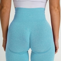 Kožne joge hlače - polifetiranje sportskih fitness hlača yoga visoko struka Ženske boje u boji tekuće