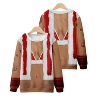 Košulje za muškarce Crew Crt Dugi rukav Božićni pulover Dukserica TOP košulja Bluzes Clearence Navy 2xl