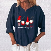 Ženska modna božićna labava dugi rukava s kratkim majicama, bluza za bluzu za majicu Tops hot8sl4869112