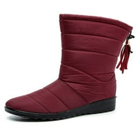 Harsuny Womenske čizme, dame vodootporne zimske čizme, klizne cipele s klizanjem srednje telefne čizme za vanjsku crvenu veličinu 6,5