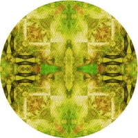 Ahgly Company u zatvorenom okruglom uzorkovima tamno žute zelene tepihe, 4 '