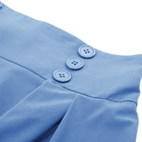 REWEntin Women's Solid Nadled labav rub Duga polovina, suknja svijetlo plava 6