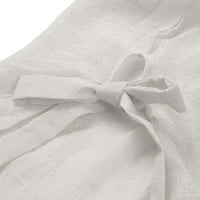 Prevelizirani trake za žene srednje rukave za haljine dame duga majica Loose pamučna majica dugmeta