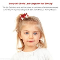 Linyer Girls Bow Clip dvostruki sloj Glitter Wing styling Barrettes Headwear Dečji dan Strana zabava