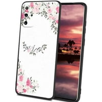 Kompatibilan sa Samsung Galaxy S20 + Plus telefonom, cvjetnim inicijalnim cvjetnim crno-ružičastom-prilagođenim