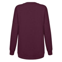 Ženski džemperi Jeseni džemperi za žene Ženska labava moda Čvrsta boja Kangarooes Pocket okrugli vrat